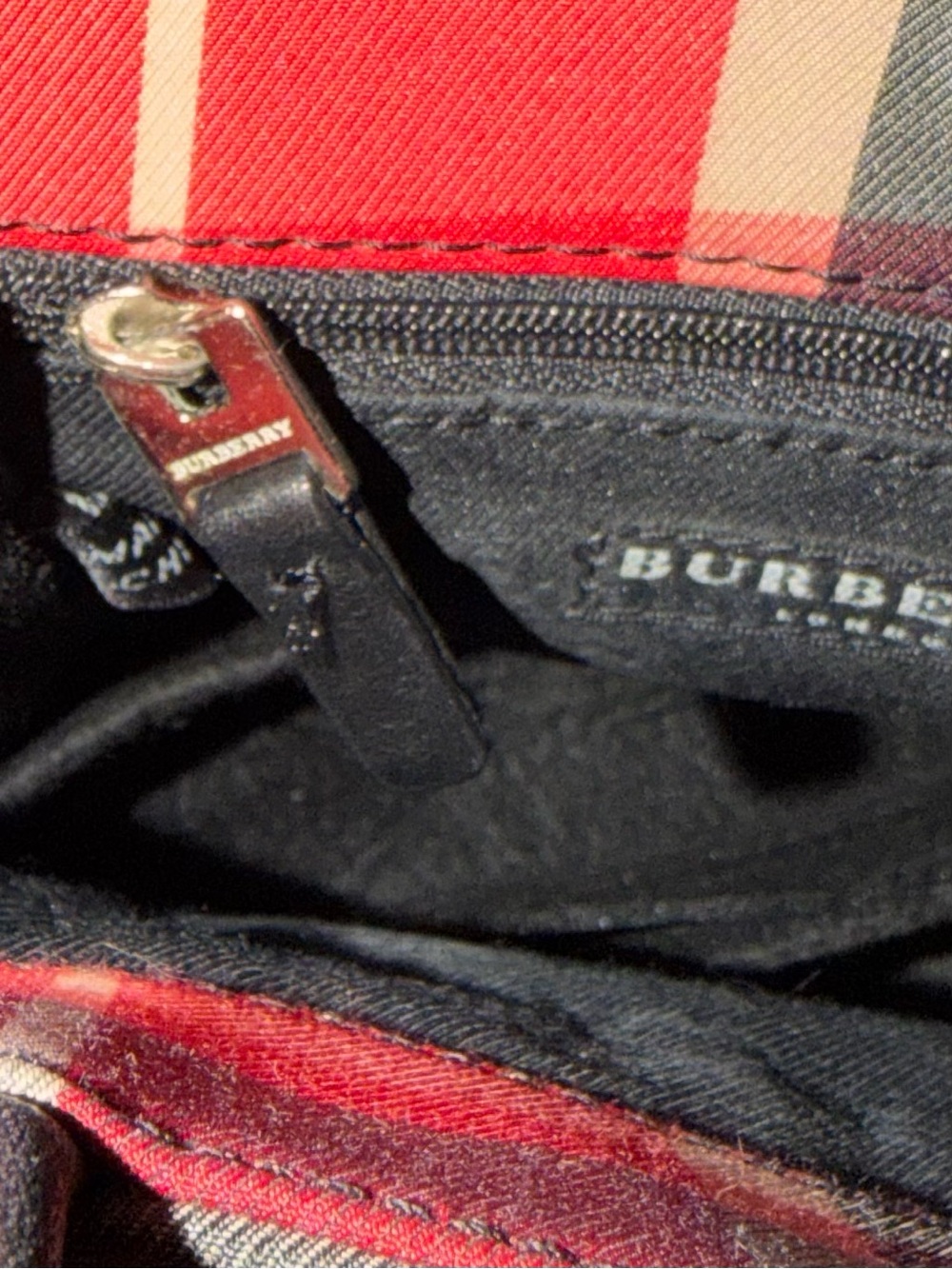 100% Authentic Burberry Red Black Nova Check Mini Shopper Tote - Picture 5 of 6